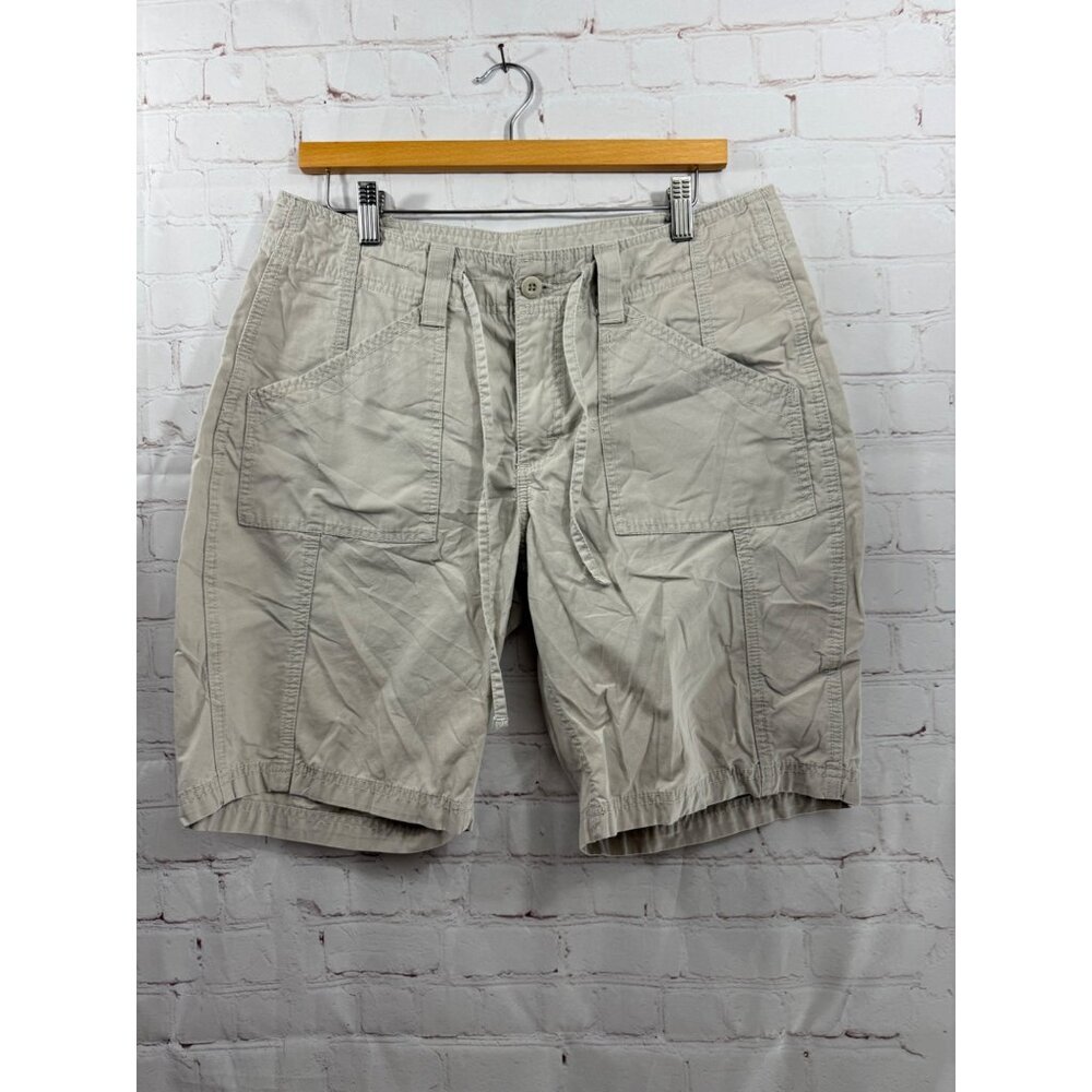 VF Jeanwear Rider Shorts Womens Size 12 Medium Khaki Bermuda Drawstring Waist